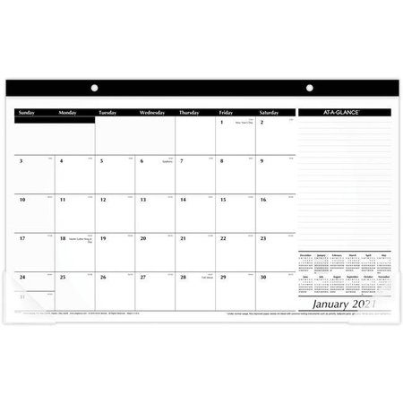 AT-A-GLANCE At a Glance AAGSK1400 Compact Monthly Desk Pad; Black SK14-00